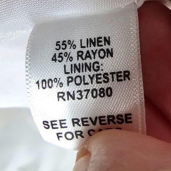 NWT Cato Orange Green Art Deco Linen Blend Boho A-Line Skirt 20W - Picture 9 of 11